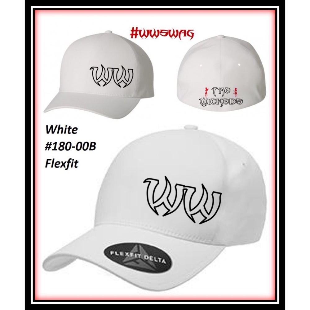 Flexfit Delta No Sweat Hat #180-White w/Black logo